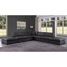 Comfy Black Vegan Leather Modular Sectional