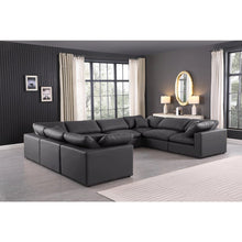Comfy Black Vegan Leather Modular Sectional