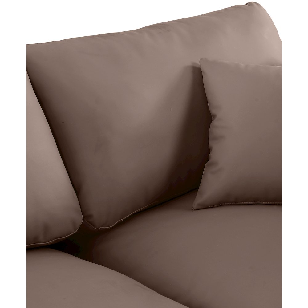 Comfy Brown Vegan Leather Modular Armless Chair