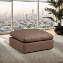 Comfy Brown Vegan Leather Modular Ottoman
