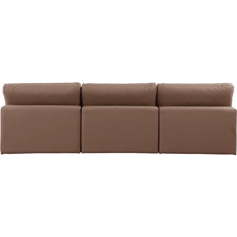 Comfy Brown Vegan Leather Modular Sofa