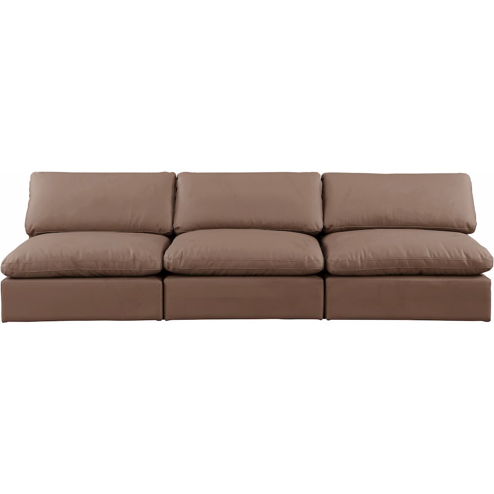 Comfy Brown Vegan Leather Modular Sofa