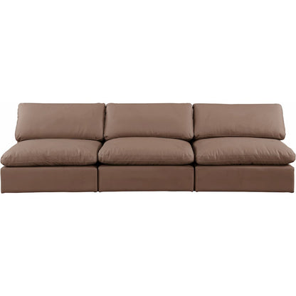 Comfy Brown Vegan Leather Modular Sofa