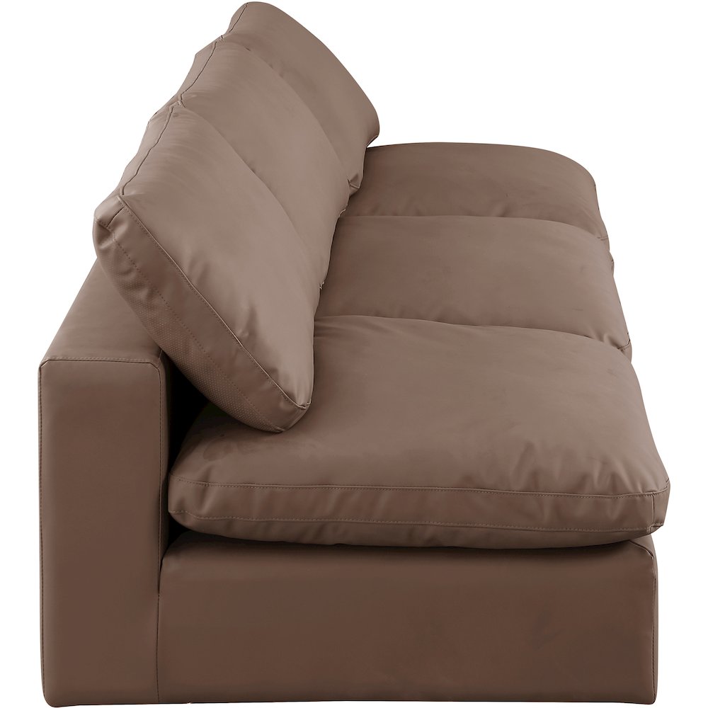 Comfy Brown Vegan Leather Modular Sofa
