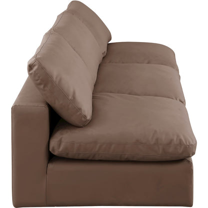 Comfy Brown Vegan Leather Modular Sofa