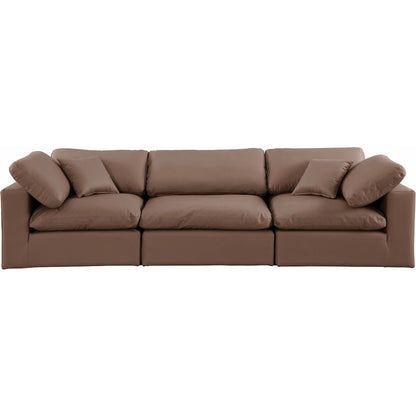 Comfy Brown Vegan Leather Modular Sofa