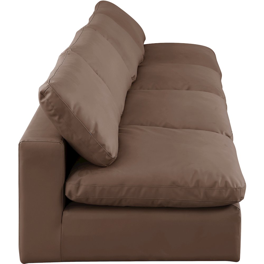 Comfy Brown Vegan Leather Modular Sofa