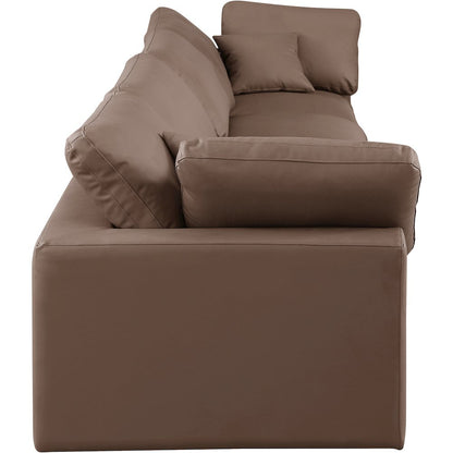 Comfy Brown Vegan Leather Modular Sofa