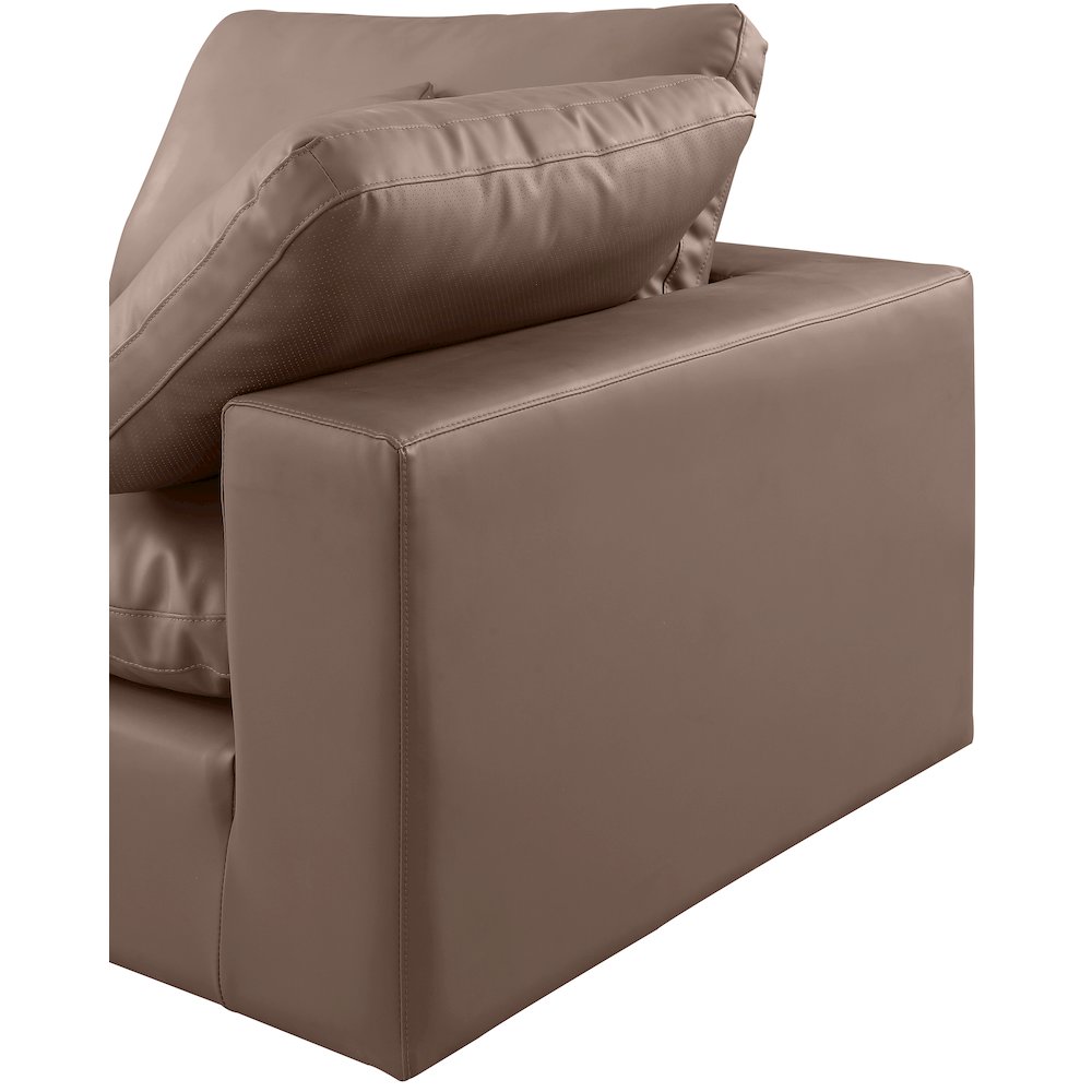 Comfy Brown Vegan Leather Modular Sofa