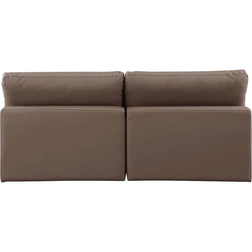 Comfy Brown Vegan Leather Modular Sofa