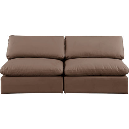 Comfy Brown Vegan Leather Modular Sofa