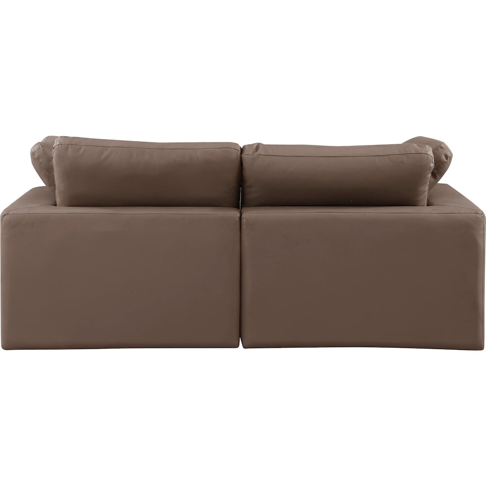 Comfy Brown Vegan Leather Modular Sofa