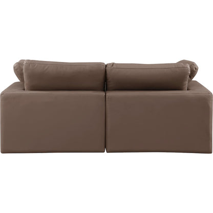 Comfy Brown Vegan Leather Modular Sofa