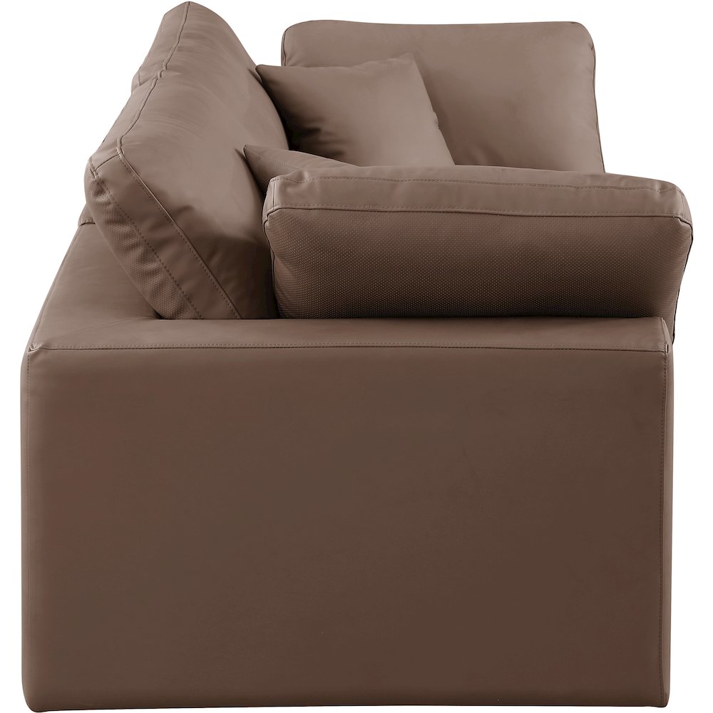 Comfy Brown Vegan Leather Modular Sofa