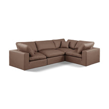 Comfy Brown Vegan Leather Modular Sectional