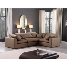 Comfy Brown Vegan Leather Modular Sectional