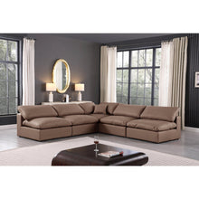 Comfy Brown Vegan Leather Modular Sectional