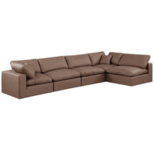 Comfy Brown Vegan Leather Modular Sectional