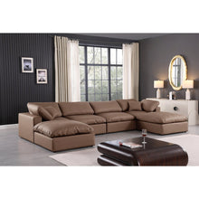 Comfy Brown Vegan Leather Modular Sectional