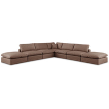 Comfy Brown Vegan Leather Modular Sectional