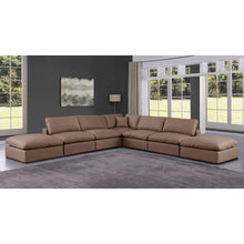 Comfy Brown Vegan Leather Modular Sectional