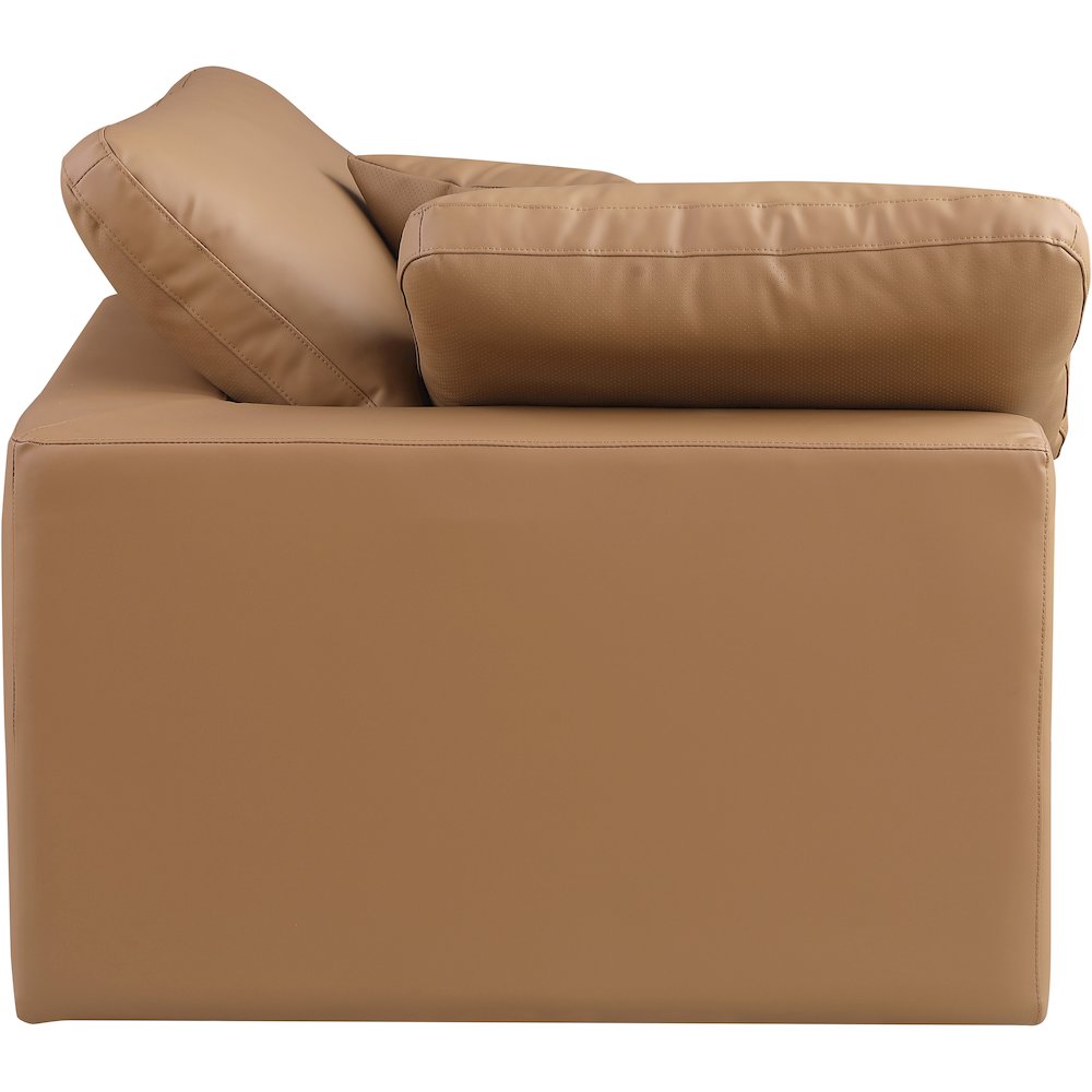 Comfy Cognac Vegan Leather Modular Corner Chair