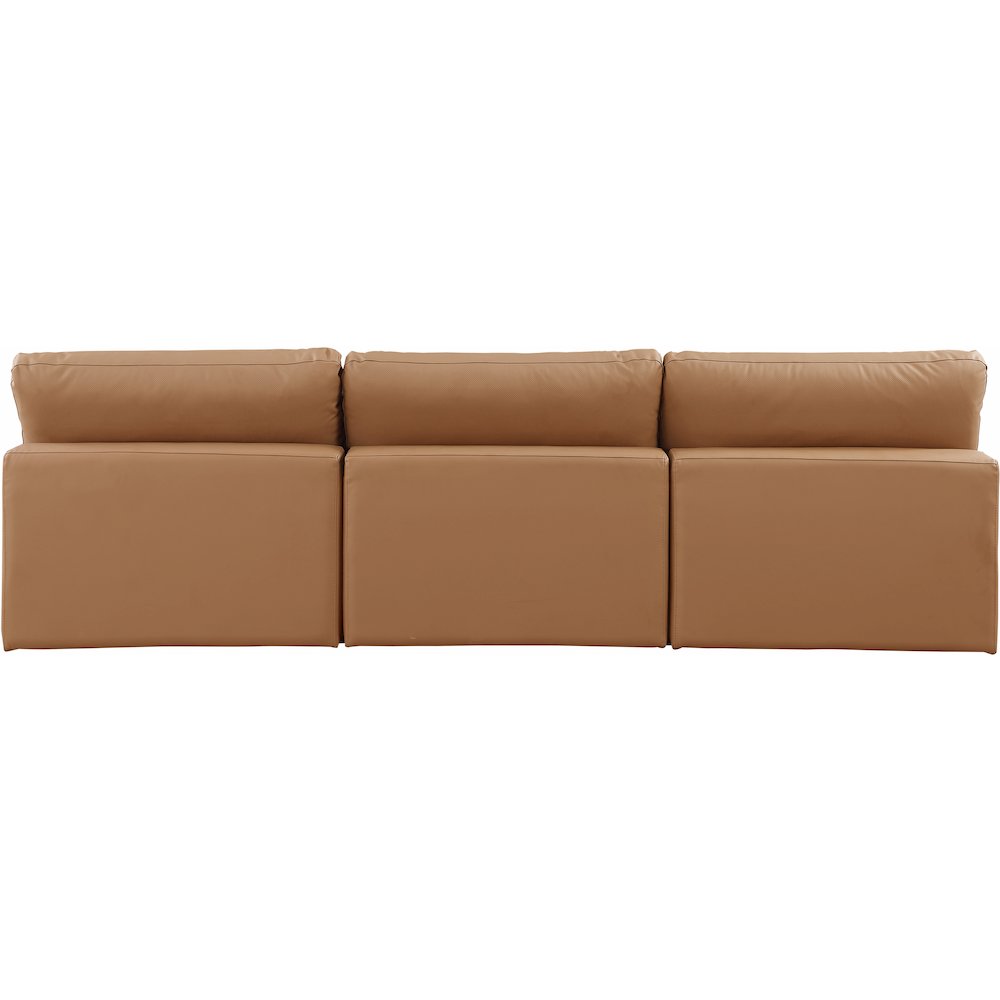 Comfy Cognac Vegan Leather Modular Sofa