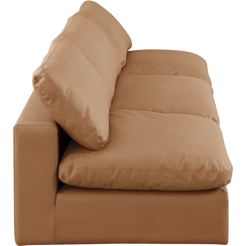 Comfy Cognac Vegan Leather Modular Sofa