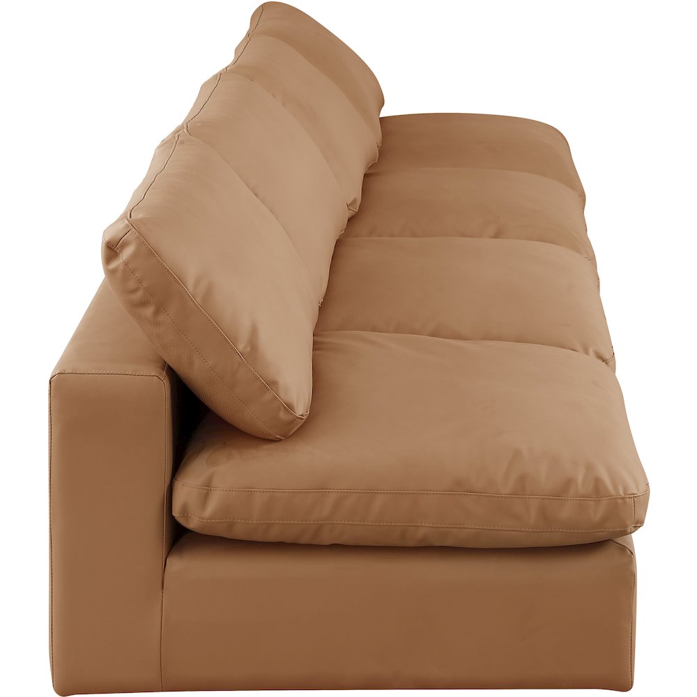 Comfy Cognac Vegan Leather Modular Sofa