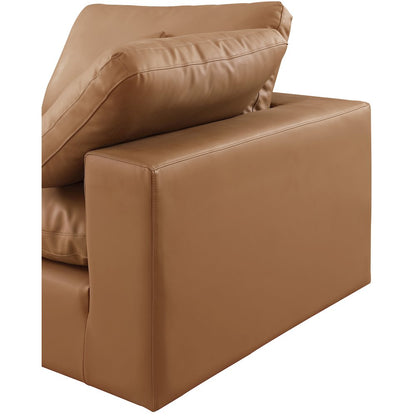 Comfy Cognac Vegan Leather Modular Sofa