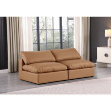 Comfy Cognac Vegan Leather Modular Sofa