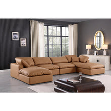 Comfy Cognac Vegan Leather Modular Sectional