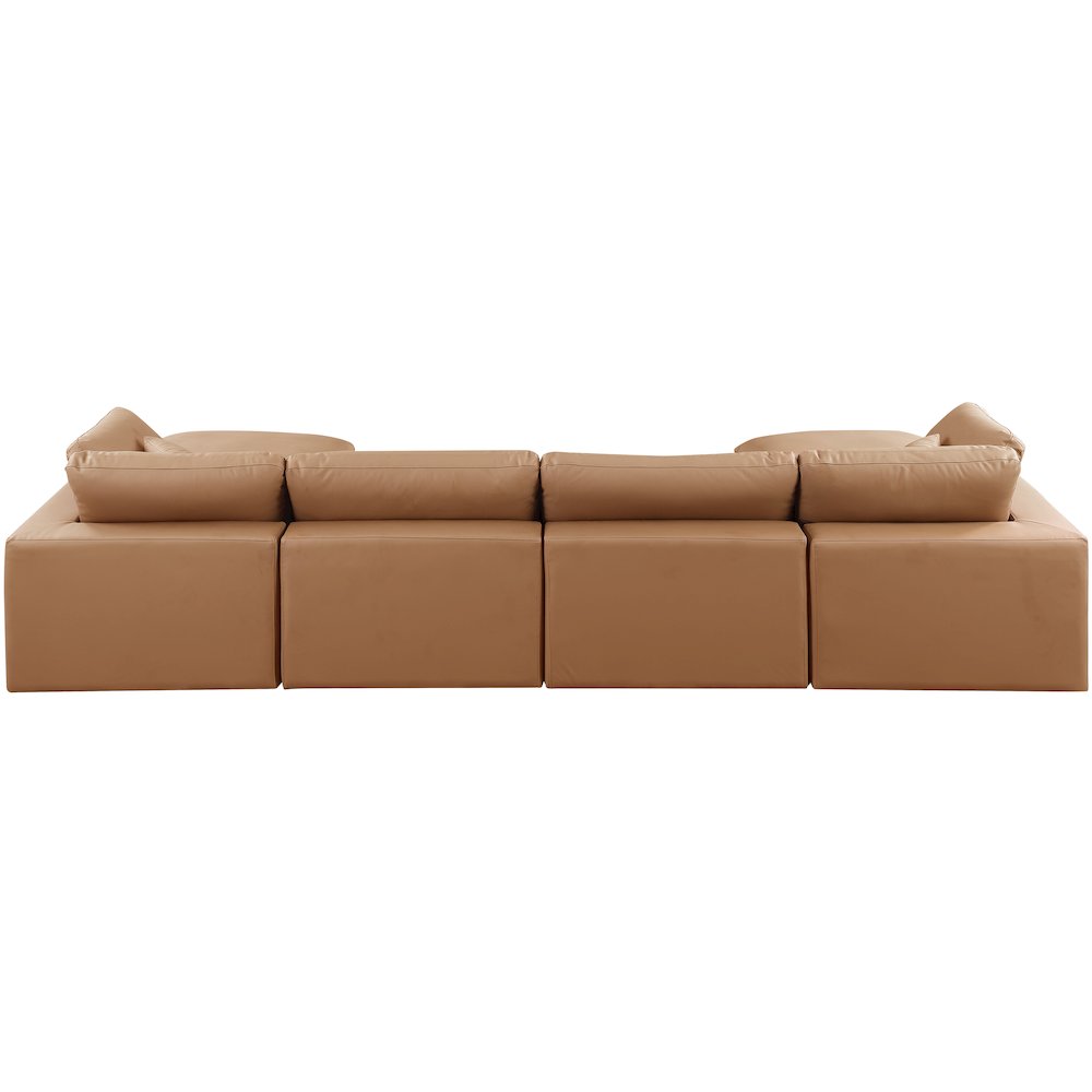 Comfy Cognac Vegan Leather Modular Sectional