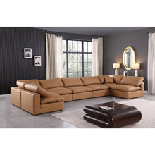 Comfy Cognac Vegan Leather Modular Sectional