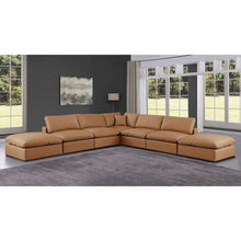 Comfy Cognac Vegan Leather Modular Sectional