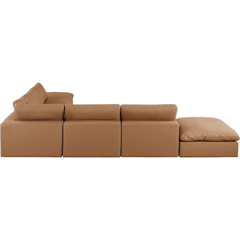 Comfy Cognac Vegan Leather Modular Sectional
