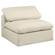 Comfy Cream Vegan Leather Modular Armless Chair