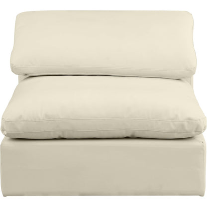 Comfy Cream Vegan Leather Modular Armless Chair