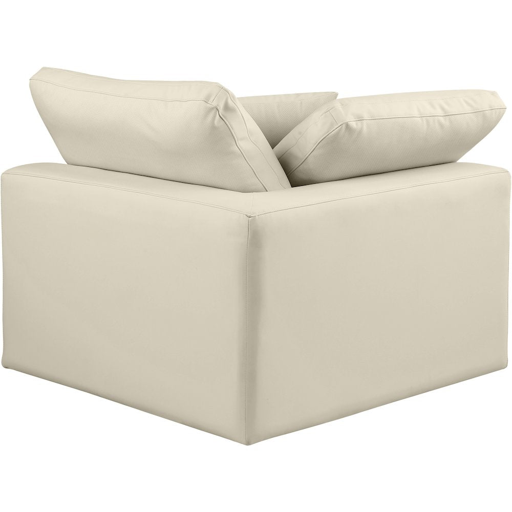Comfy Cream Vegan Leather Modular Corner Chair