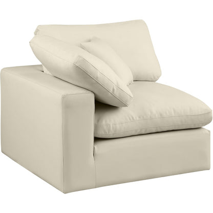 Comfy Cream Vegan Leather Modular Corner Chair