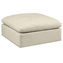 Comfy Cream Vegan Leather Modular Ottoman