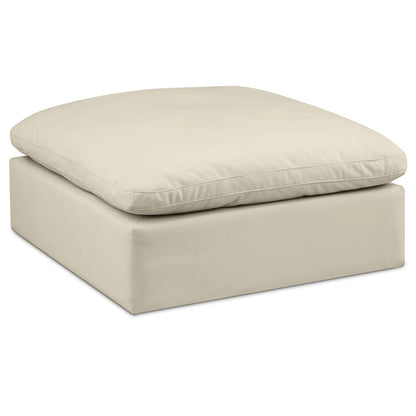 Comfy Cream Vegan Leather Modular Ottoman