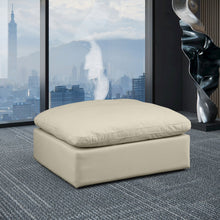Comfy Cream Vegan Leather Modular Ottoman