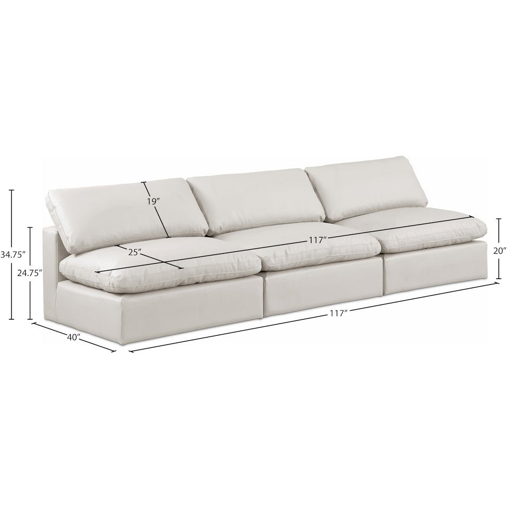 Comfy Cream Vegan Leather Modular Sofa