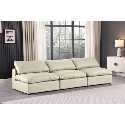 Comfy Cream Vegan Leather Modular Sofa