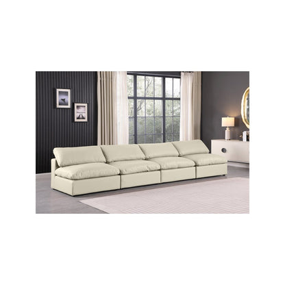 Comfy Cream Vegan Leather Modular Sofa