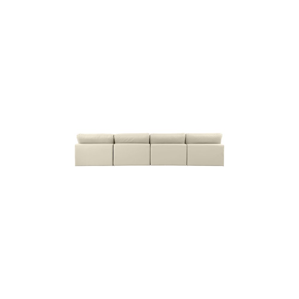 Comfy Cream Vegan Leather Modular Sofa
