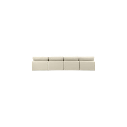 Comfy Cream Vegan Leather Modular Sofa