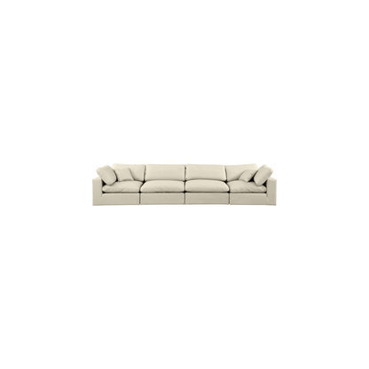 Comfy Cream Vegan Leather Modular Sofa