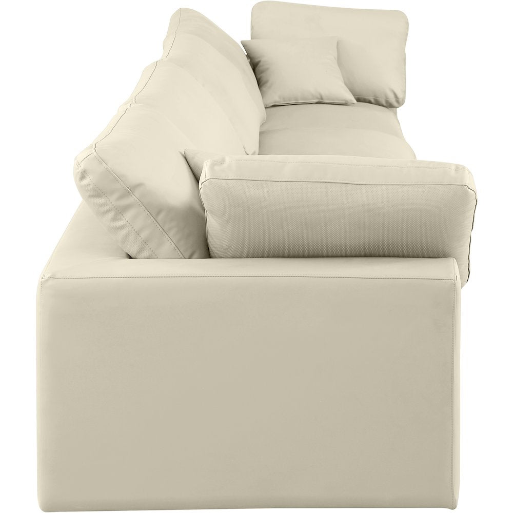 Comfy Cream Vegan Leather Modular Sofa